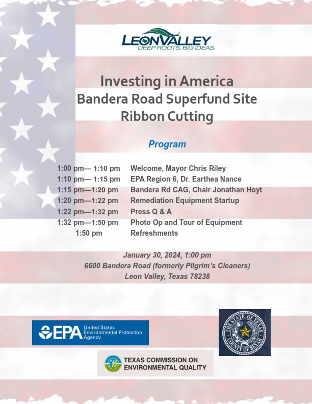 Bandera Road Superfund Site Cleanup Work Celebration Leon Valley Texas