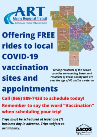 Alamo Regional Transit is Offering FREE Rides to COVID19 Vaccination Sites