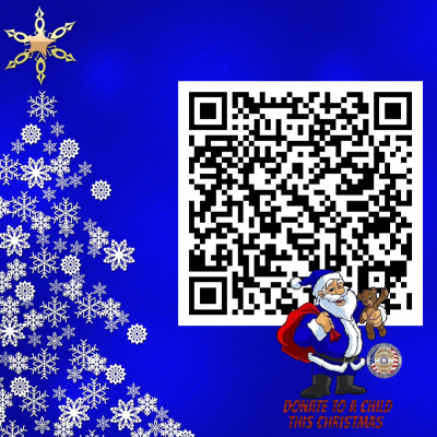 Blue Santa QR Code