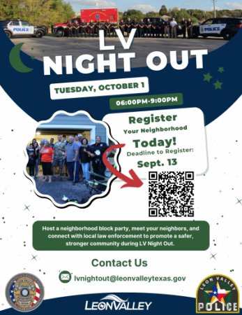 LV Night Out flyer with QR code for registration