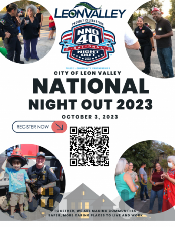 National Night Out Informational flyer with pictures of 2022 NNO